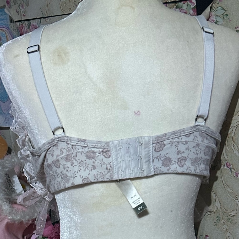 I have only a doll heart 🎀🪽 ooak upcycled bra frilly dolly  pink bows cute - Picture 4 of 6